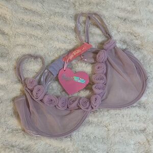 Sugar Thrillz Mesh Floral Bra - Size L